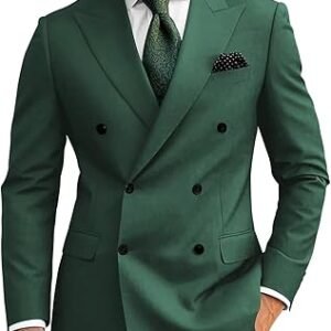 Mens Suits Double Breasted Suit Men Slim Fit 2 Piece