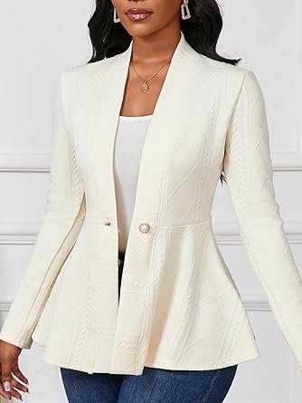 Women Casual Blazers Button - Image 5