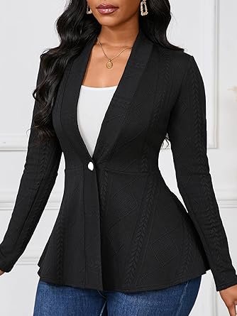 Women Casual Blazers Button - Image 8