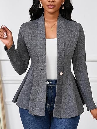Women Casual Blazers Button - Image 9