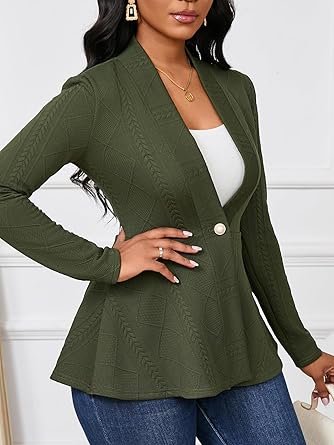 Women Casual Blazers Button - Image 4